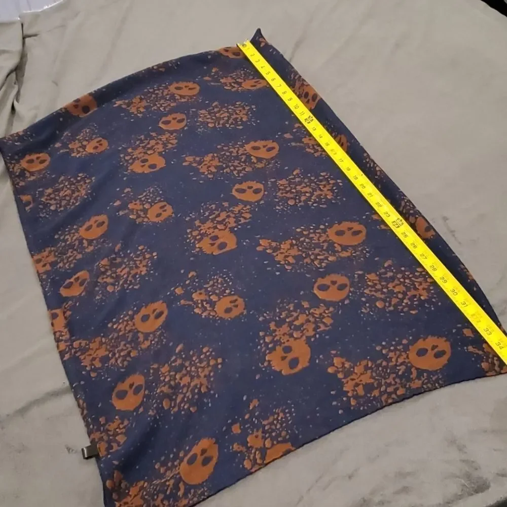 Navy blue and brown sculls scarf